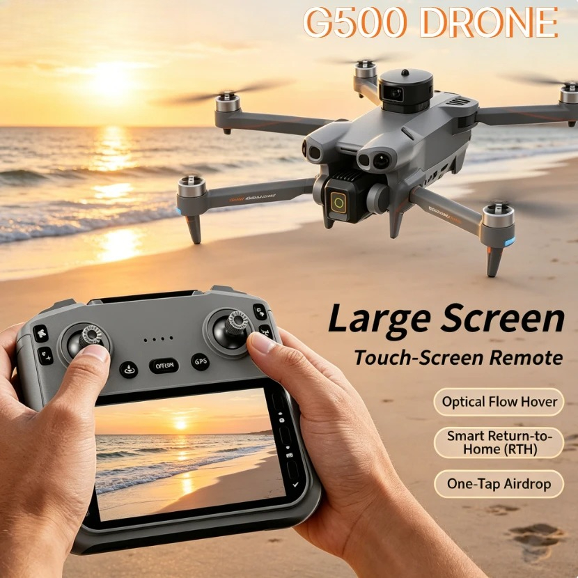 Drone Kit Long Range - オリジナルG500 GPS折りたたみ式ドローン 大画面 8K デュアル光学フロー 障害物回避