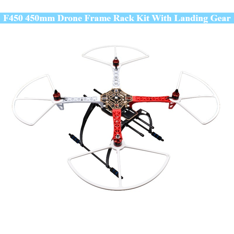 Drone Kit Octocopter - F450 450mm ドローンフレームラックキット、ランディングギア/プロペラ保護ガード付き、RC MWC クアッドコプター/マルチコプター拡張DIY用