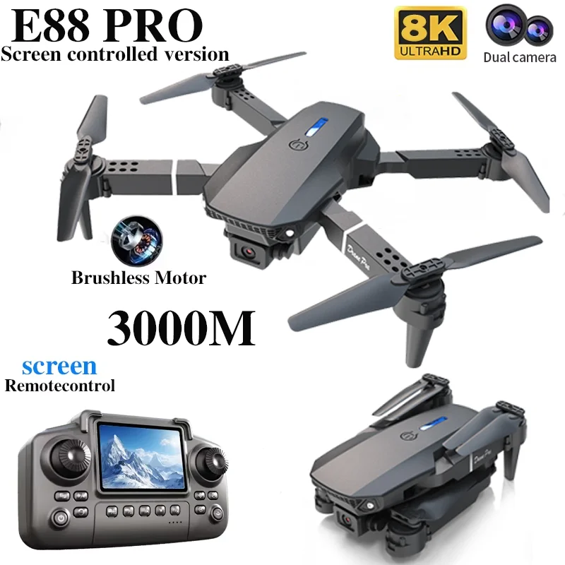 プロフェッショナルE88 PROドローン、スクリーン付き8K - Drone Kit Professional のレビューと価格