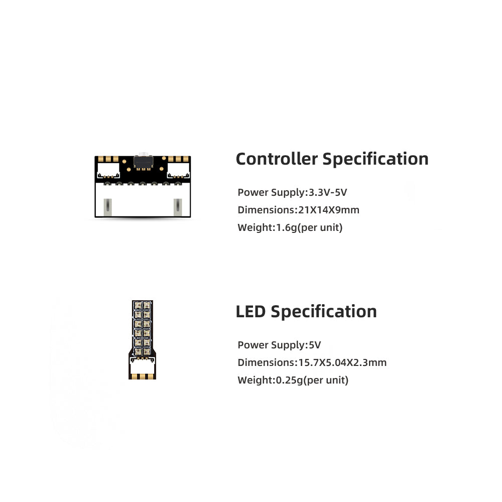 HGLRC RSレーシングLED 4個 2812 LEDミニ - Drone Kit Plug And Play のレビューと価格